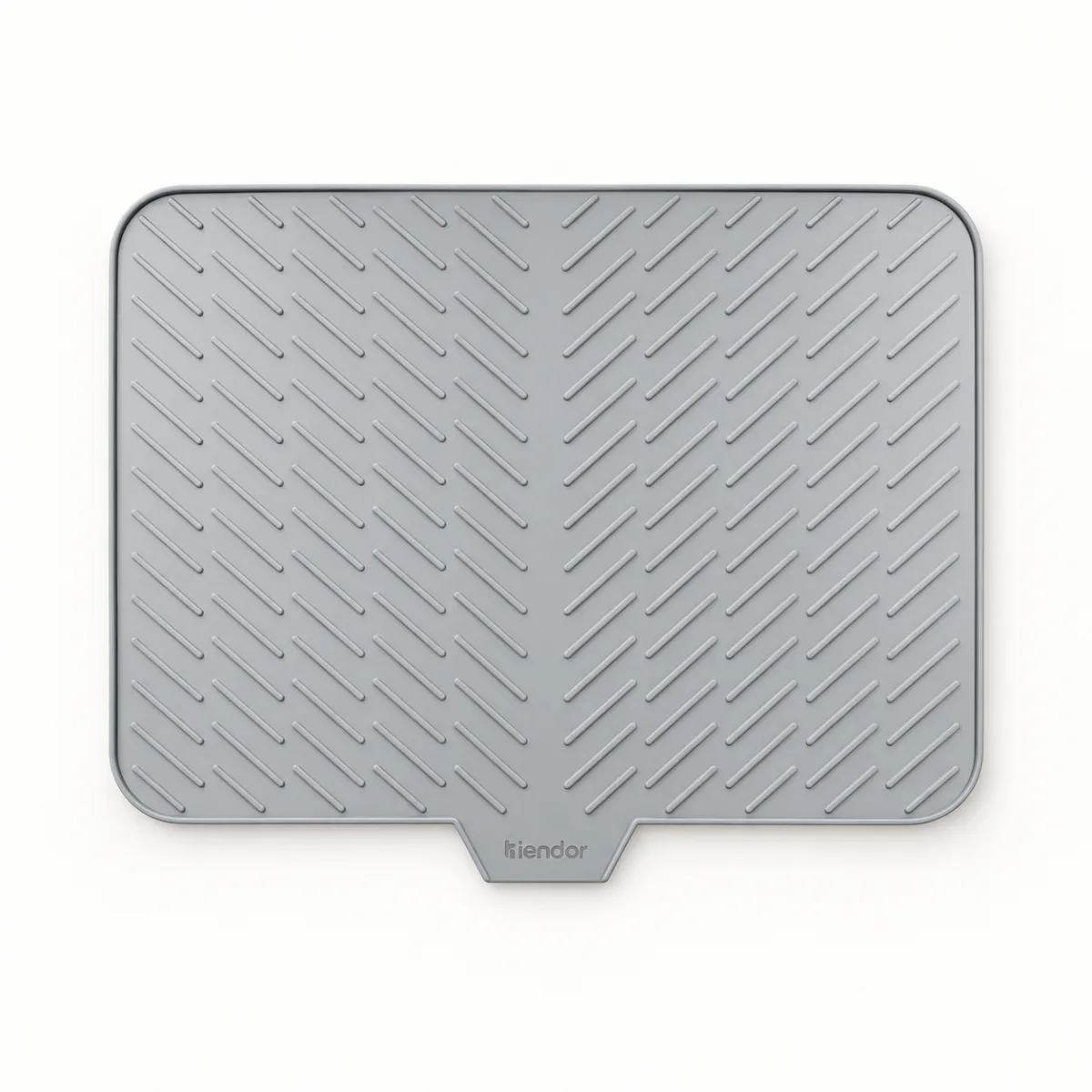 Silicone Dish Drying Mat with Drainage Lip - Gray