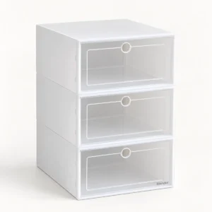 Stackable Shoe Storage Boxes - Set of Three