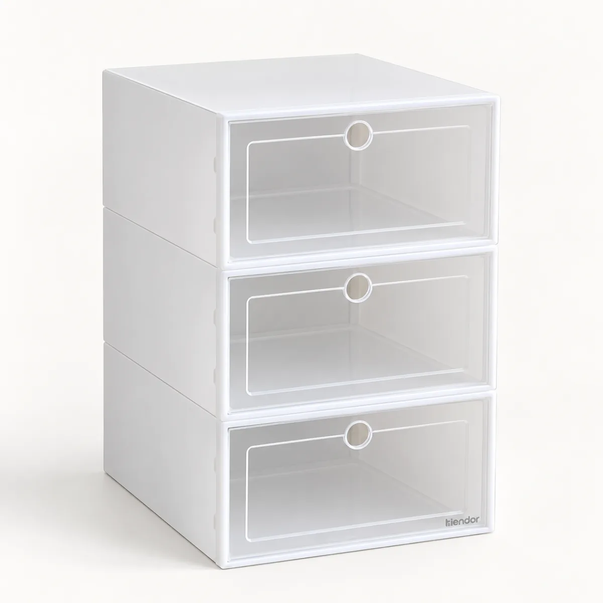 Stackable Shoe Storage Boxes - Set of Three