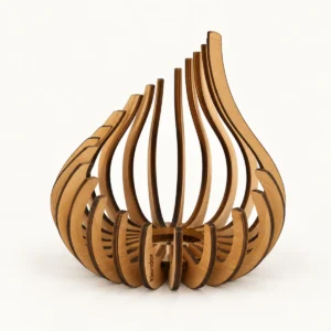 Teardrop Wooden Candle Holder - Small