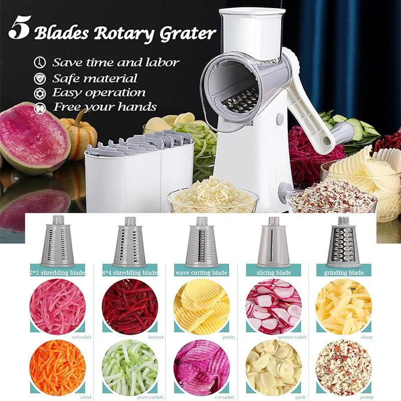 Rotary Cheese Grater with Five Interchangeable Blades product view 2