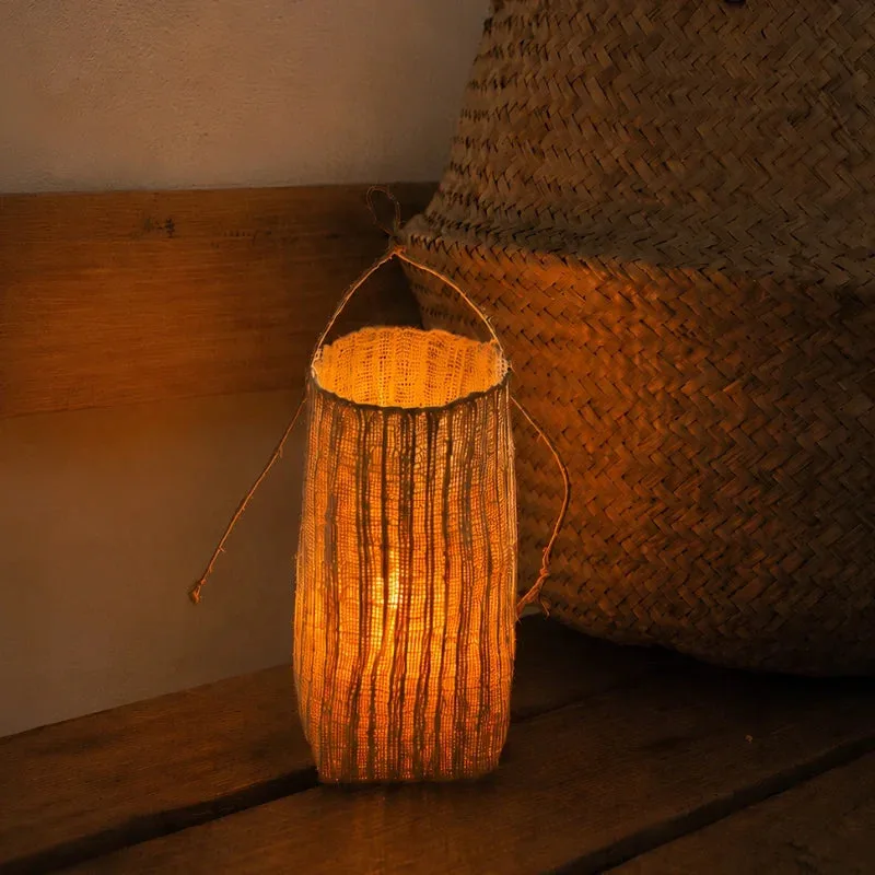 Woven Lantern with Warm LED Candle product view 2