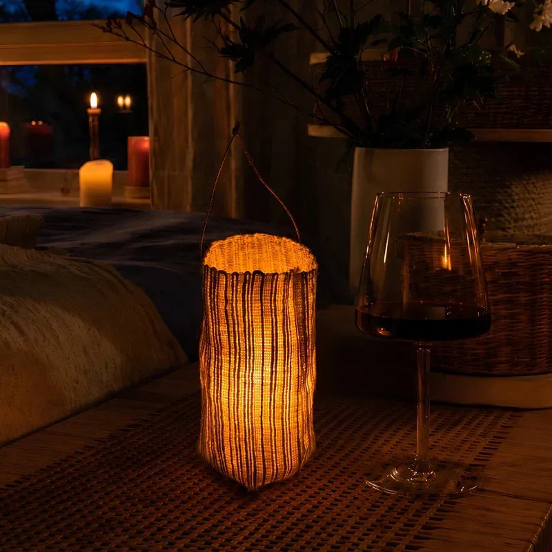 Woven Lantern with Warm LED Candle product view 3